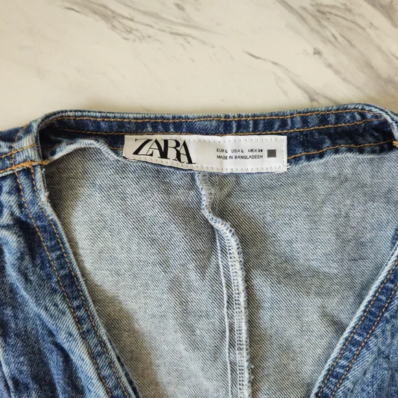 Zara Blue Denim Maxi Skirt and Vest Set ZARA - Picture 11 of 14